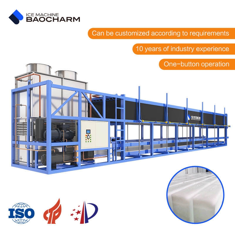 Máquina para fabricar bloques de hielo de 10 toneladas para la conservación acuática